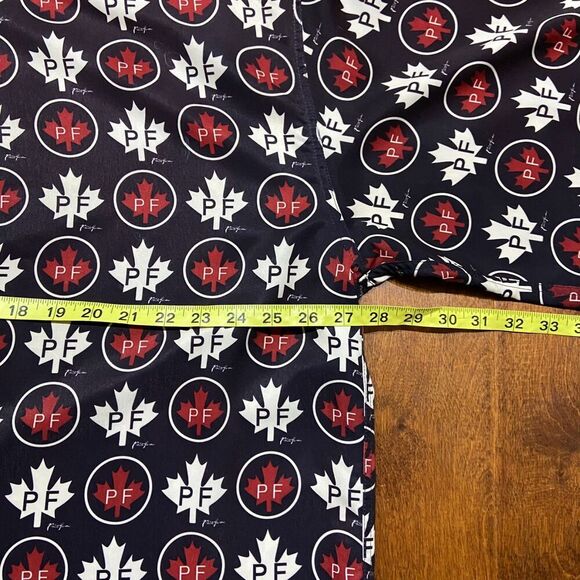 Phat Farm Vintage Y2K Maple Leaf AOP Button Front Navy White Shirt Mens Size 3XL - Picture 8 of 9